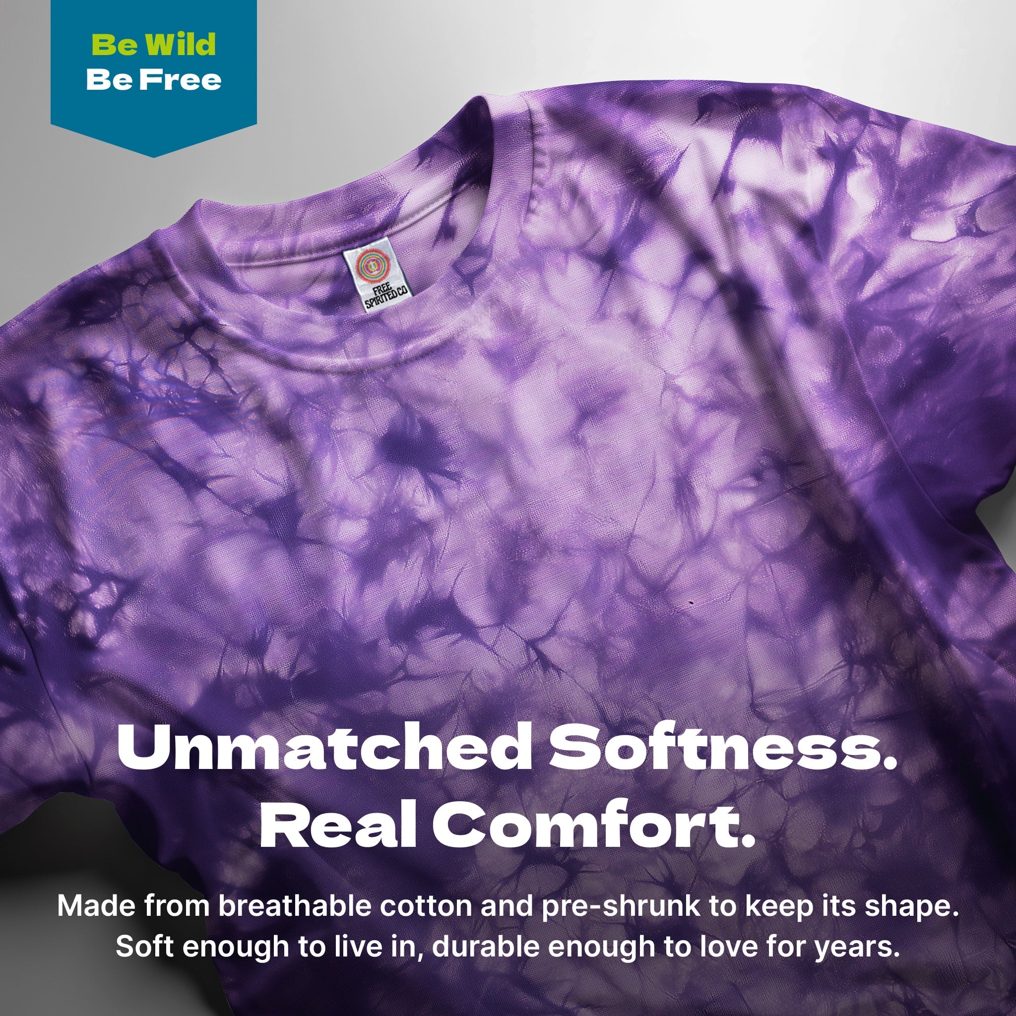 Crystal Purple Premium Hand - Dyed Comfort Shirt - Free Spirited