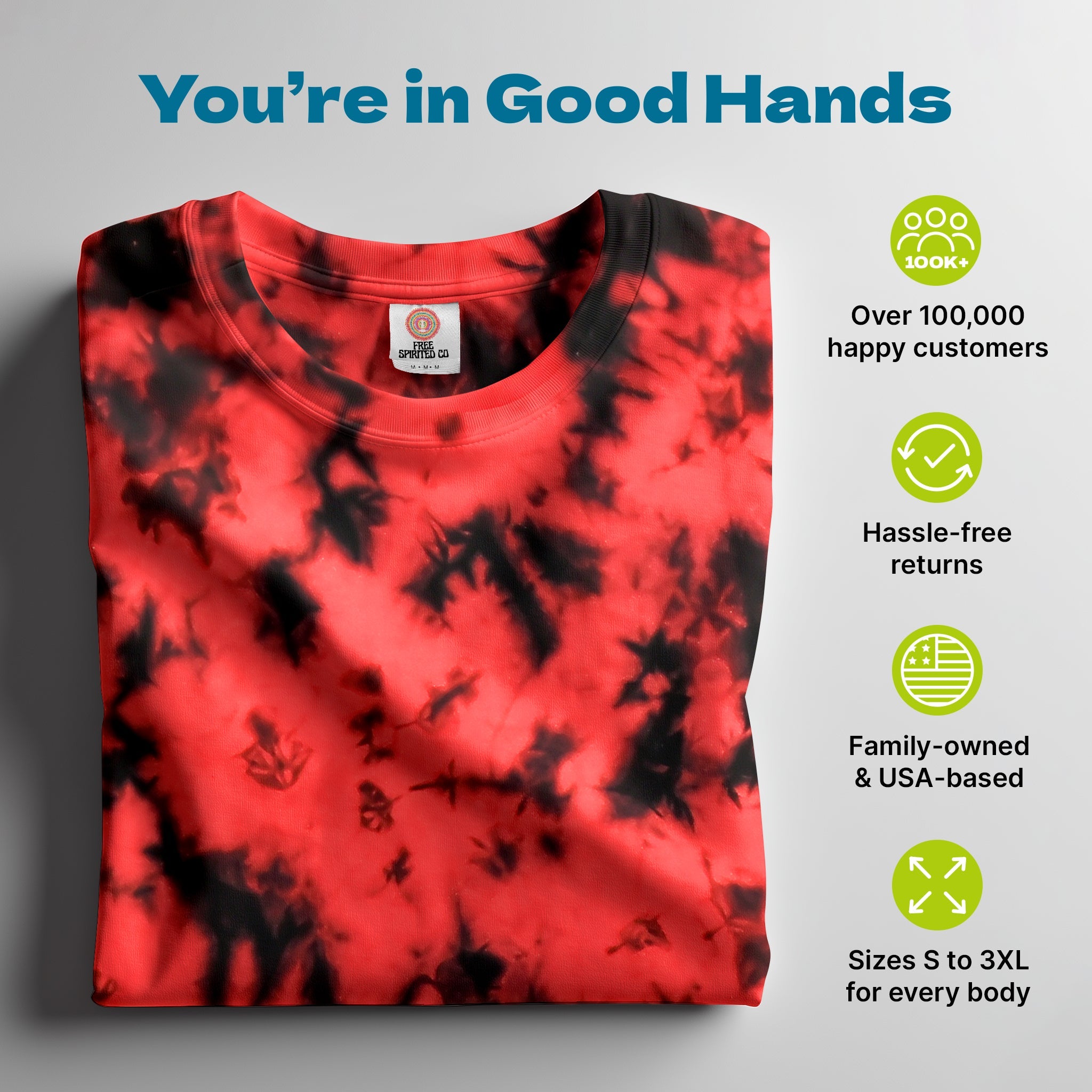 Crystal Red & Black Premium Hand - Dyed Comfort Shirt - Free Spirited