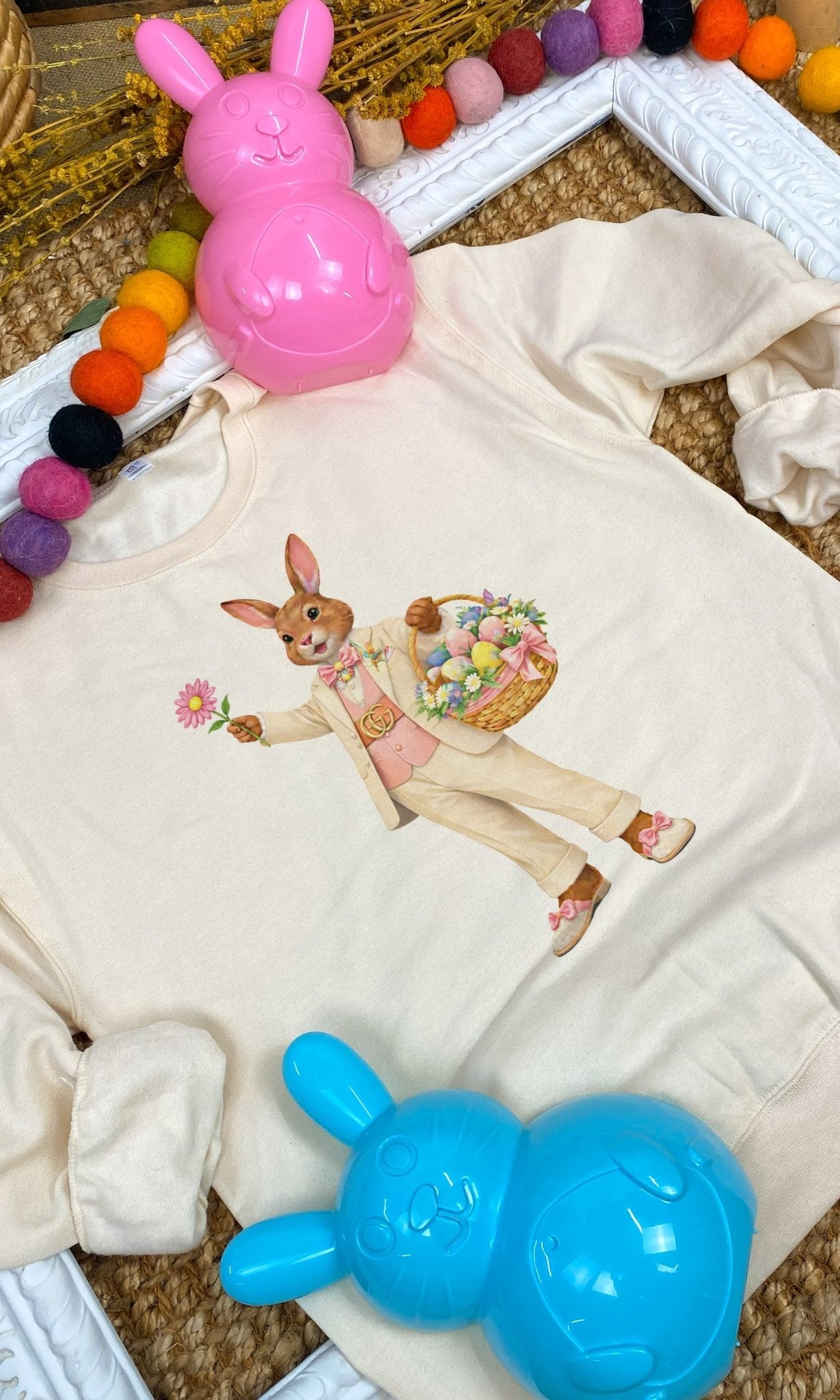 Dapper Easter Bunny Graphic Sweatshirt - Free Spirited