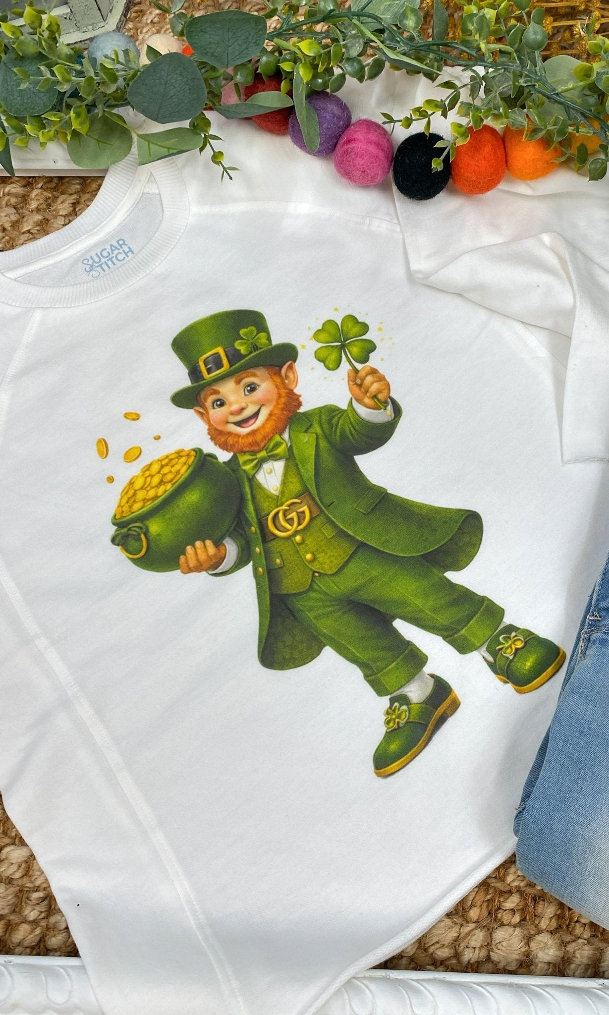 Dapper Leprechaun Graphic Edgy Long Sleeve Shirt - Free Spirited