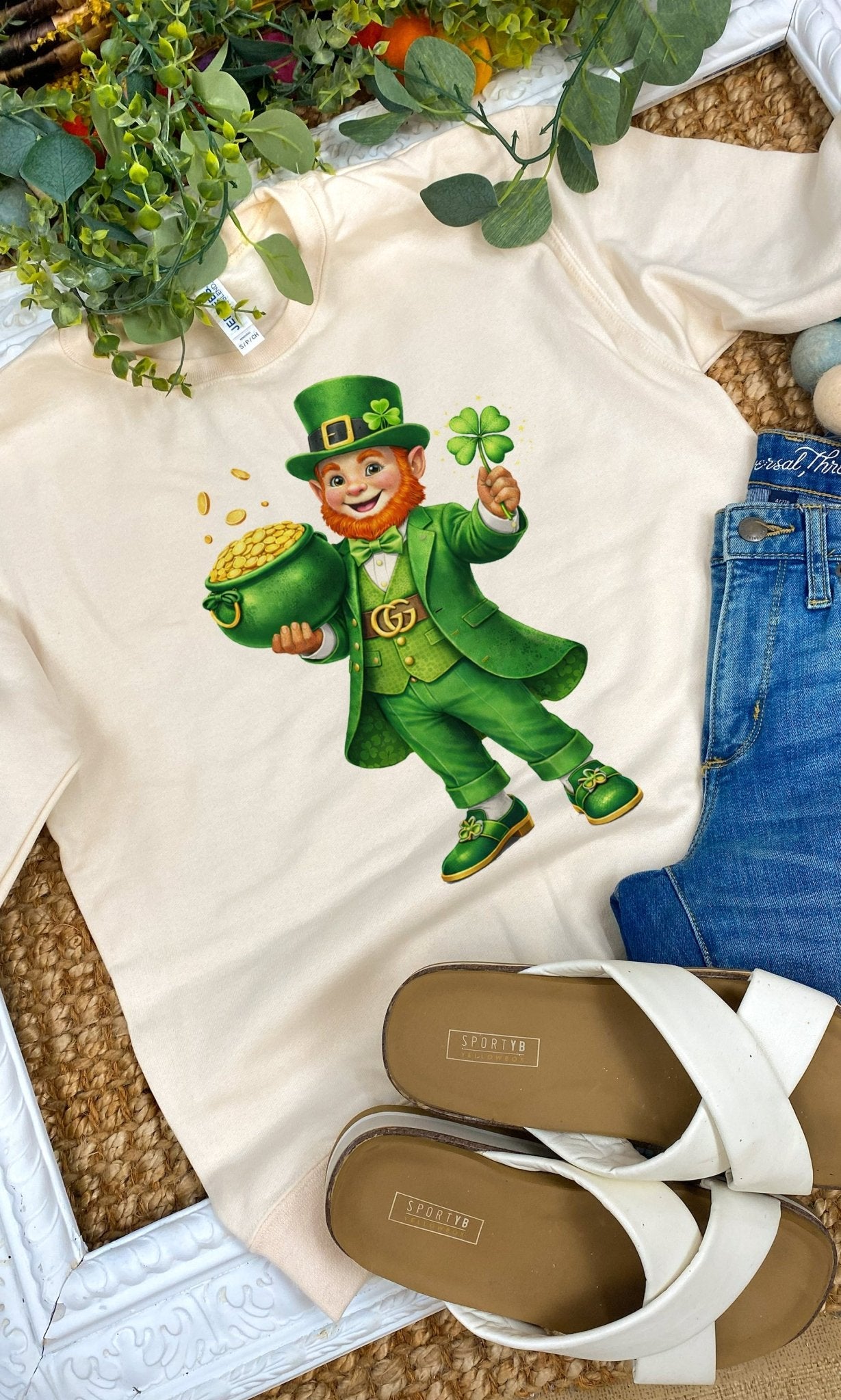 Dapper Leprechaun Graphic Sweatshirt - Free Spirited