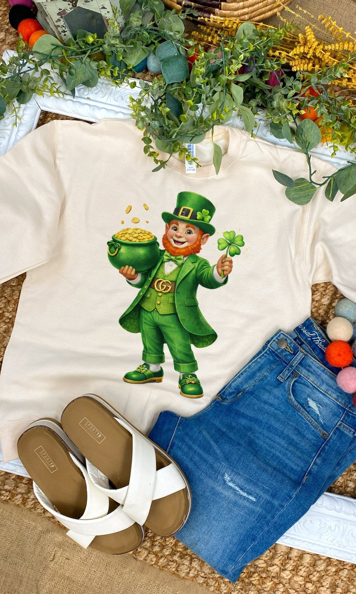 Dapper Leprechaun Graphic Sweatshirt - Free Spirited