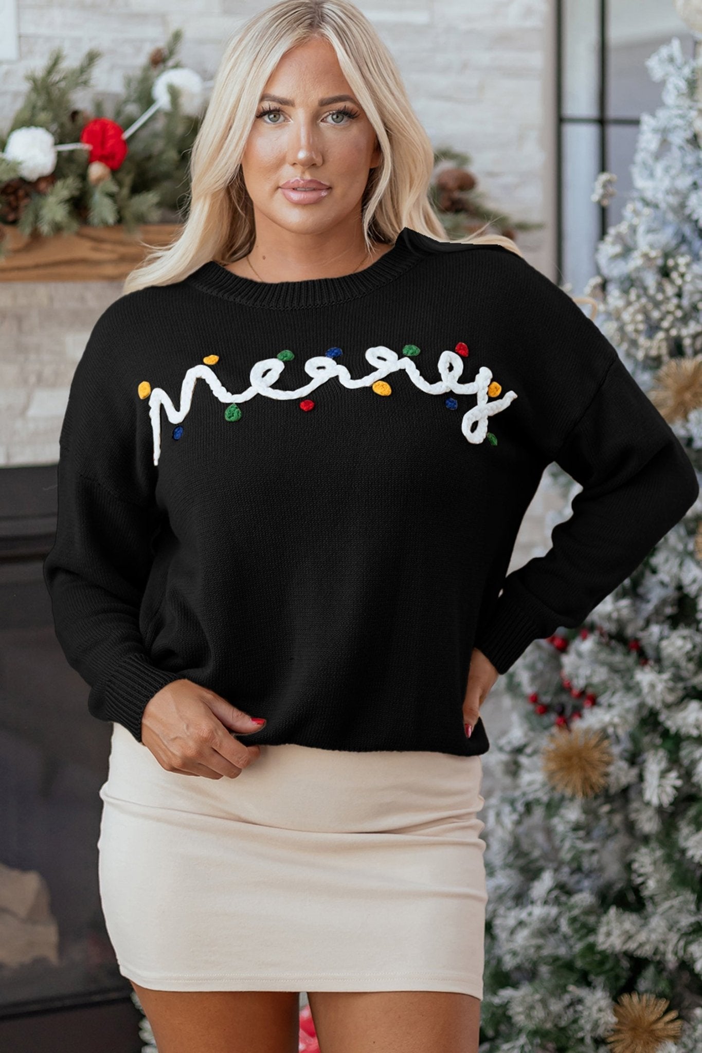 Darcy Christmas Drop Shoulder Sweater - Free Spirited