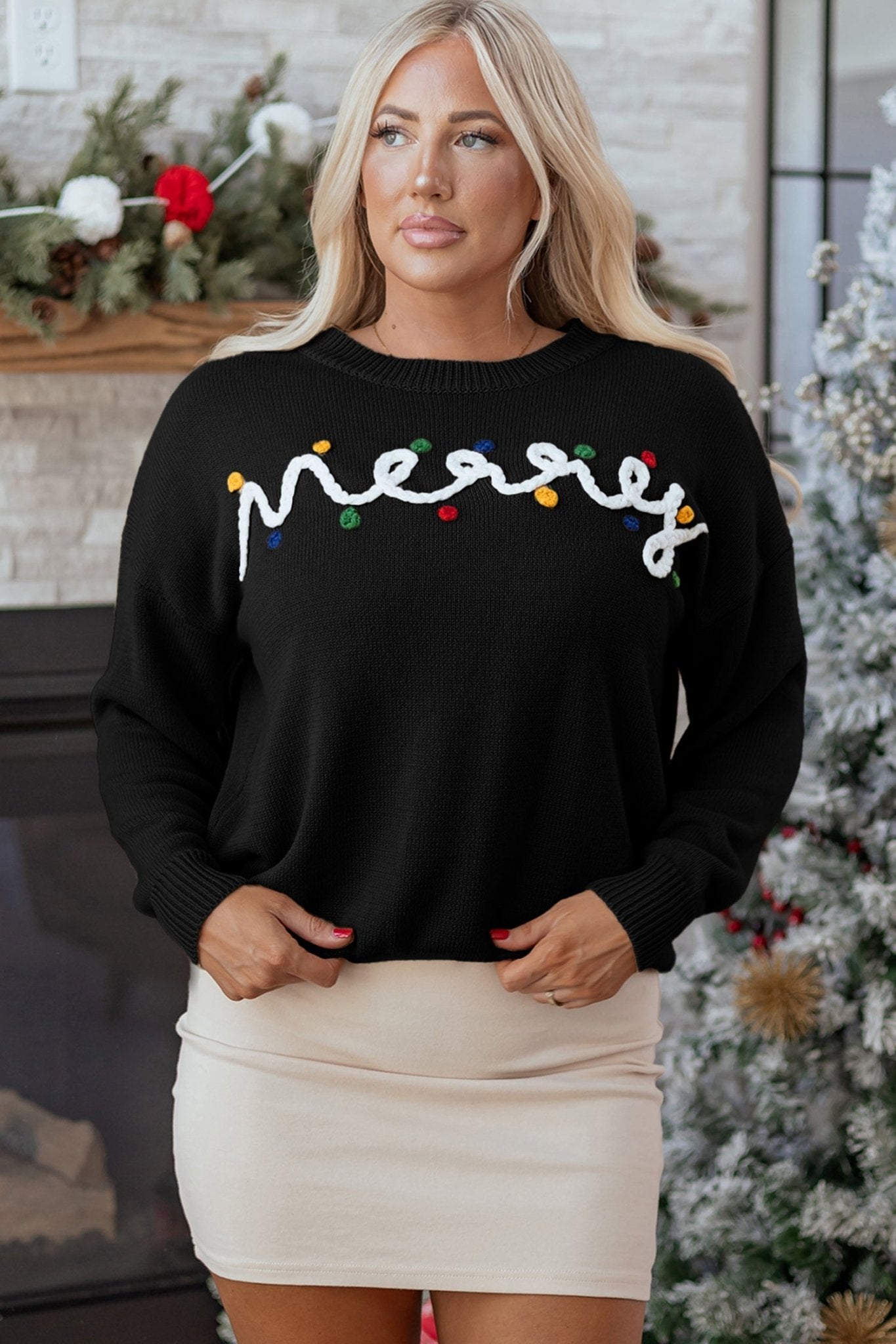 Darcy Christmas Drop Shoulder Sweater - Free Spirited