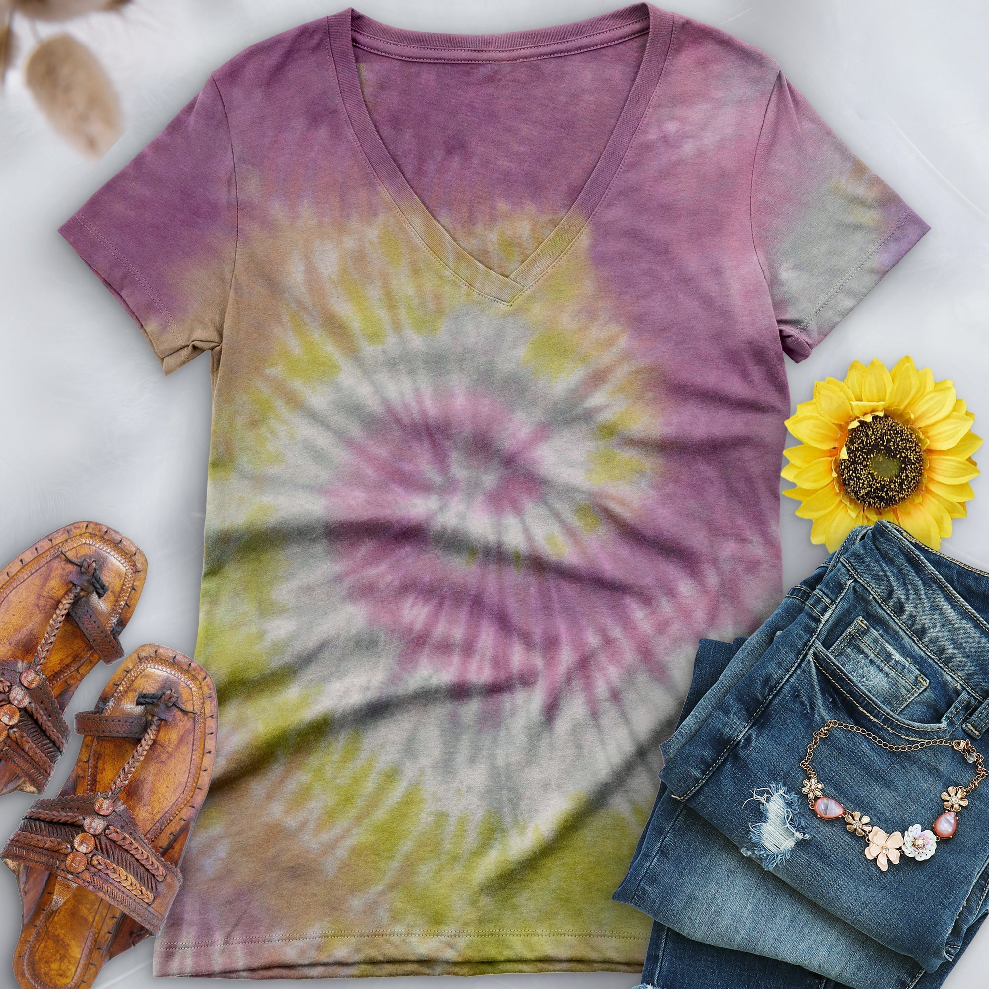 Desert Rose V-Neck (Fitted Women's Size) - Free Spirited