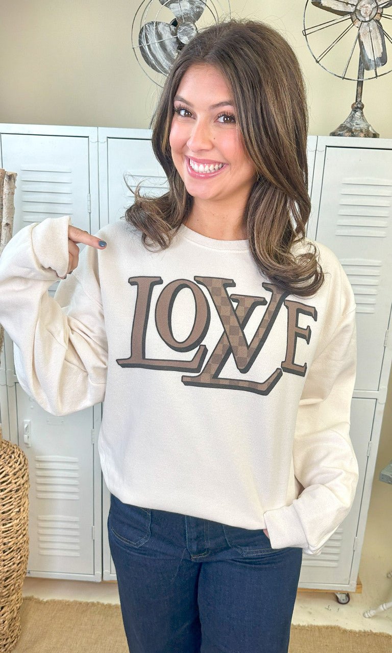 Designer Love Graphic Sweatshirt - Free Spirited
