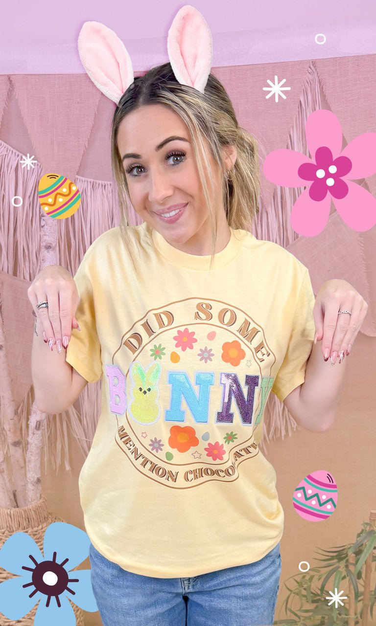 Did Some Bunny Mention Chocolate Easter Graphic T-Shirt - Free Spirited