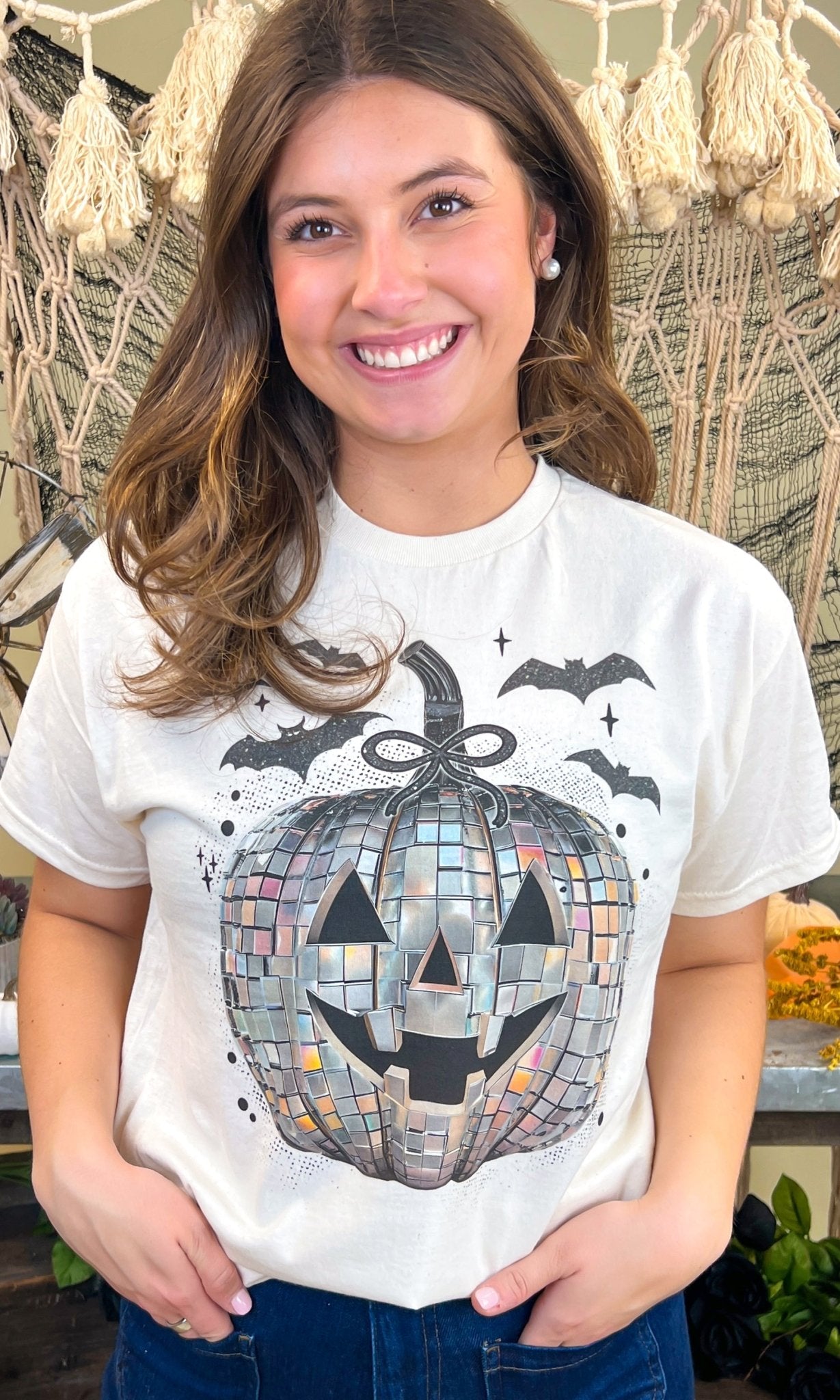 Disco Jack O Lantern Halloween Graphic T-Shirt - Free Spirited