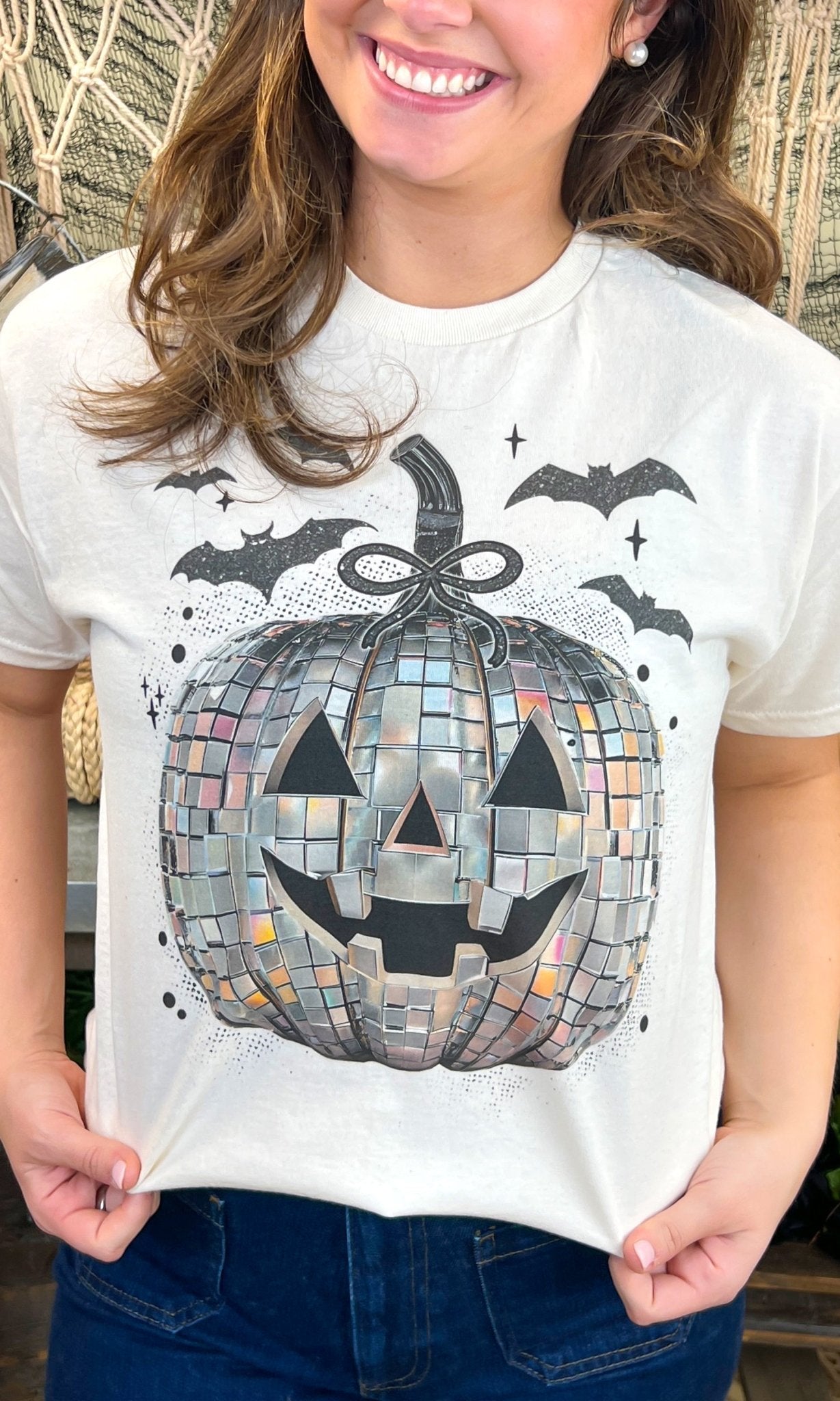 Disco Jack O Lantern Halloween Graphic T-Shirt - Free Spirited