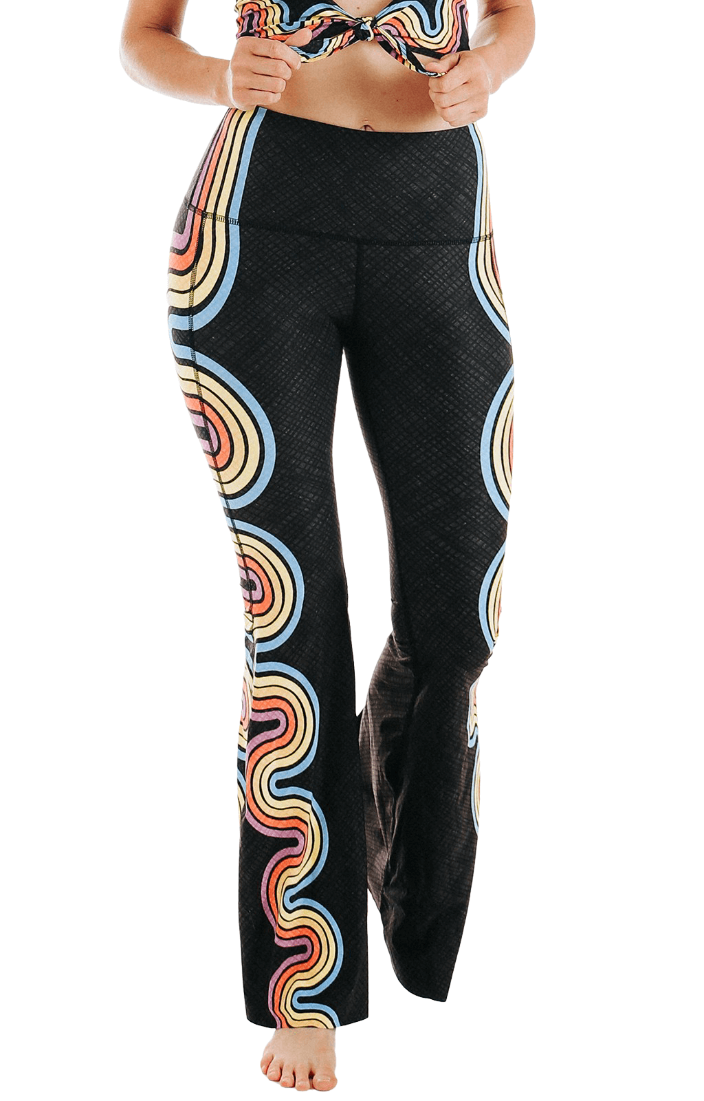 Double Rainbow Printed Bell Bottoms - Free Spirited