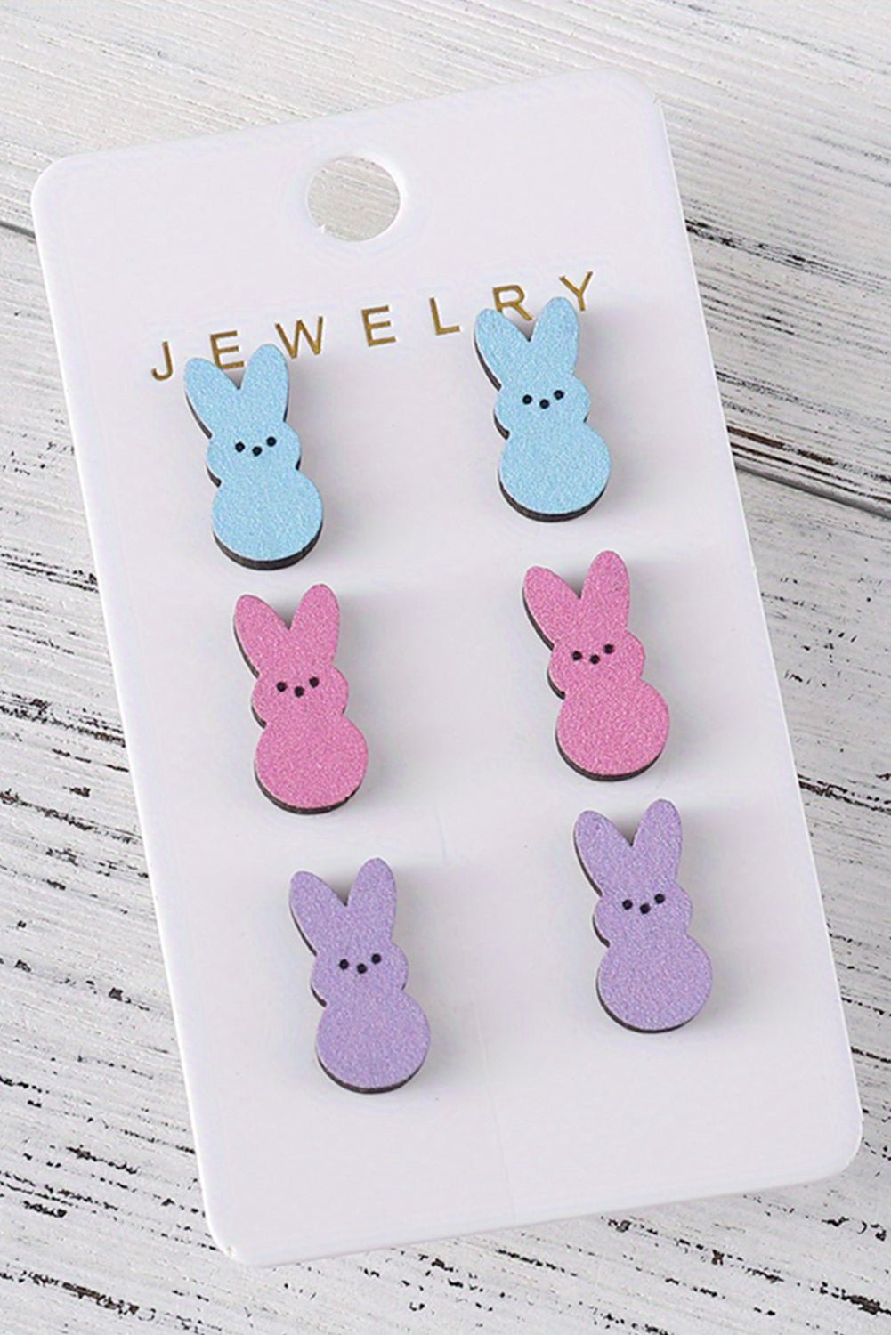 Dylan Bunny Doll Wooden Earrings by Threaded Pear - Free Spirited