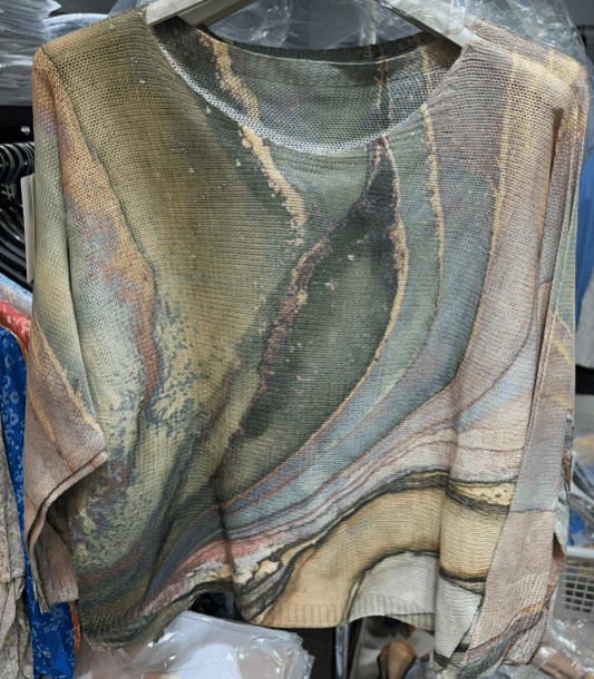 Earth Tones Marble Knit Tie - Dye Top - Free Spirited