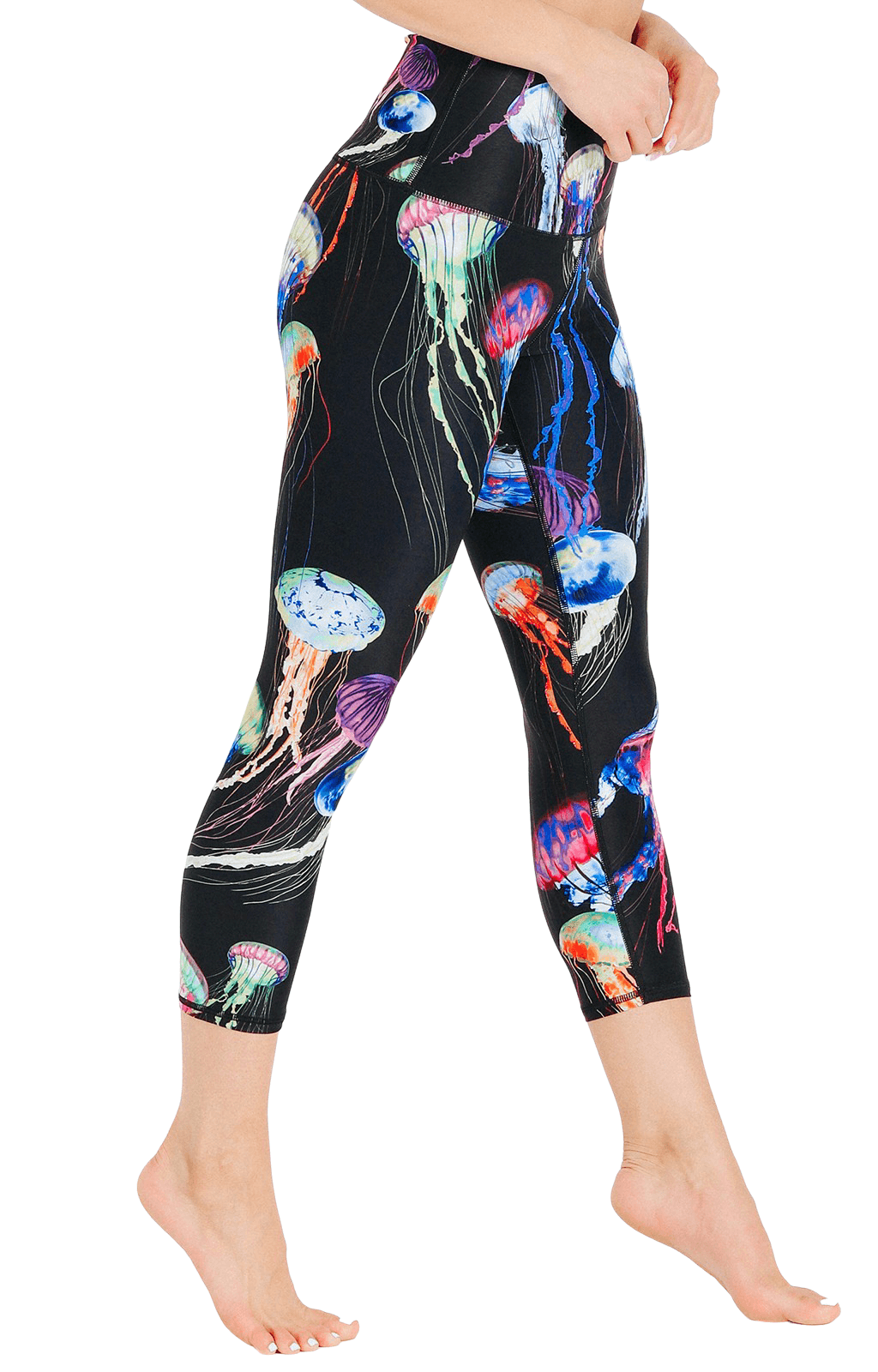 Electric Flow Printed Yoga Crops - Free Spirited