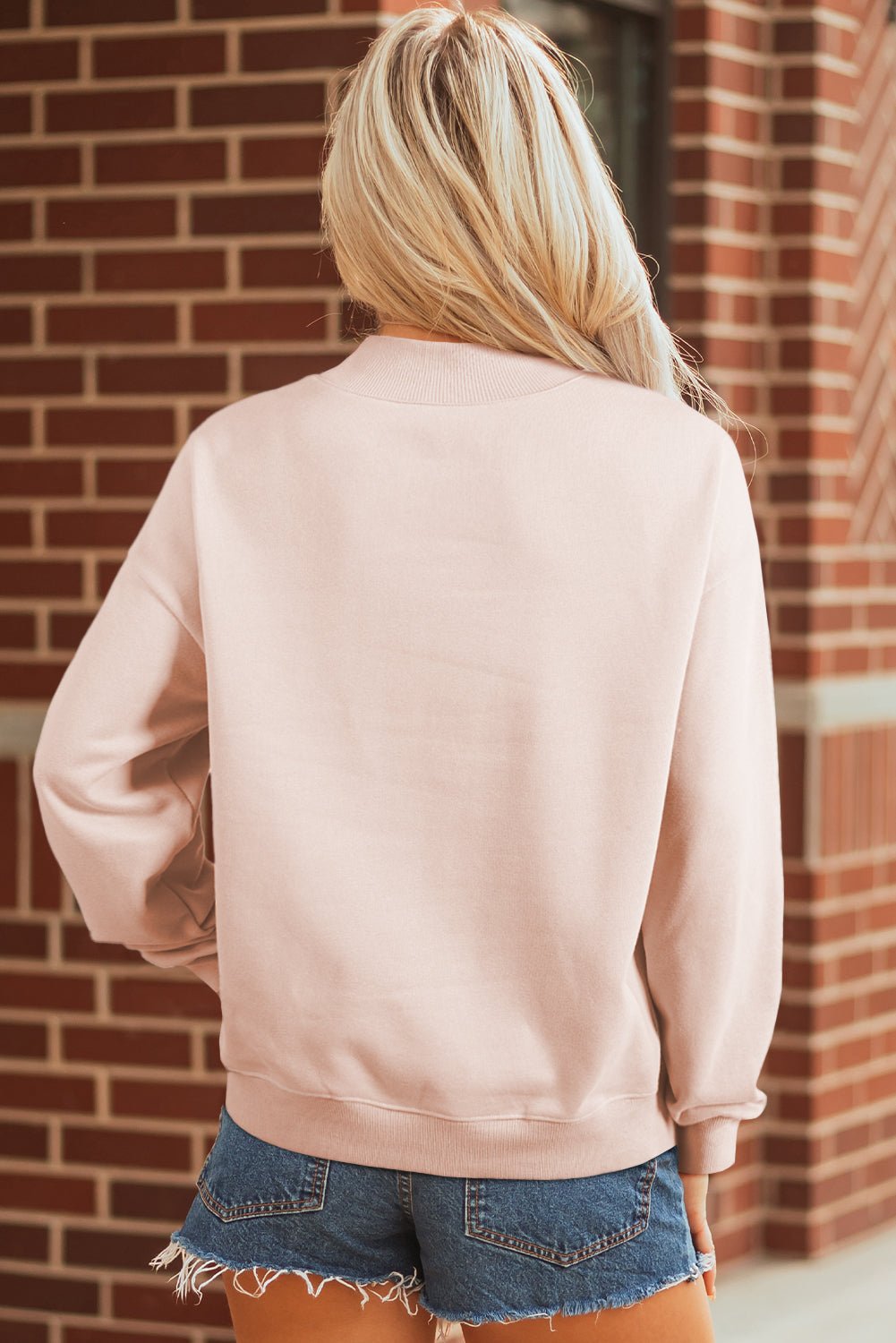 Ensley apricot Oversize Mock Sweatshirt by Threaded Pear - Free Spirited