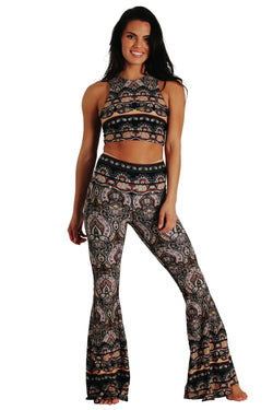 Espresso Yourself Printed Bell Bottoms - Free Spirited