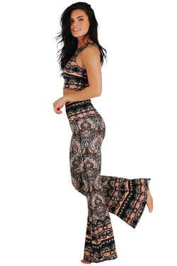 Espresso Yourself Printed Bell Bottoms - Free Spirited