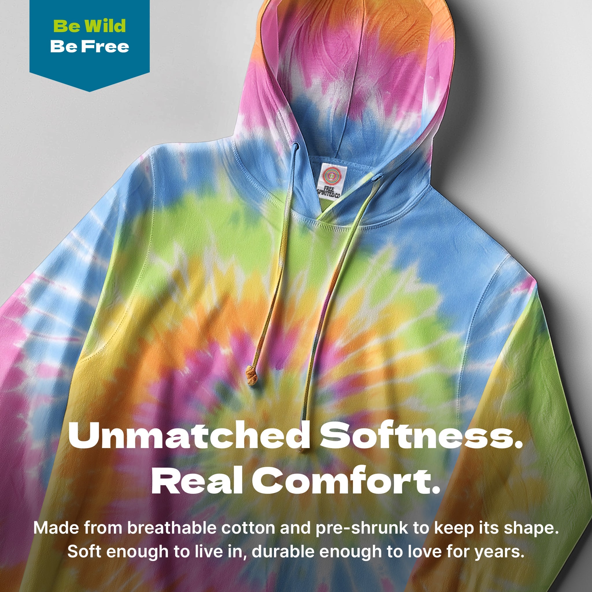 Eternity Hand - Dyed Long Sleeve Hoodie - Free Spirited