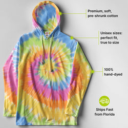 Eternity Hand - Dyed Long Sleeve Hoodie - Free Spirited