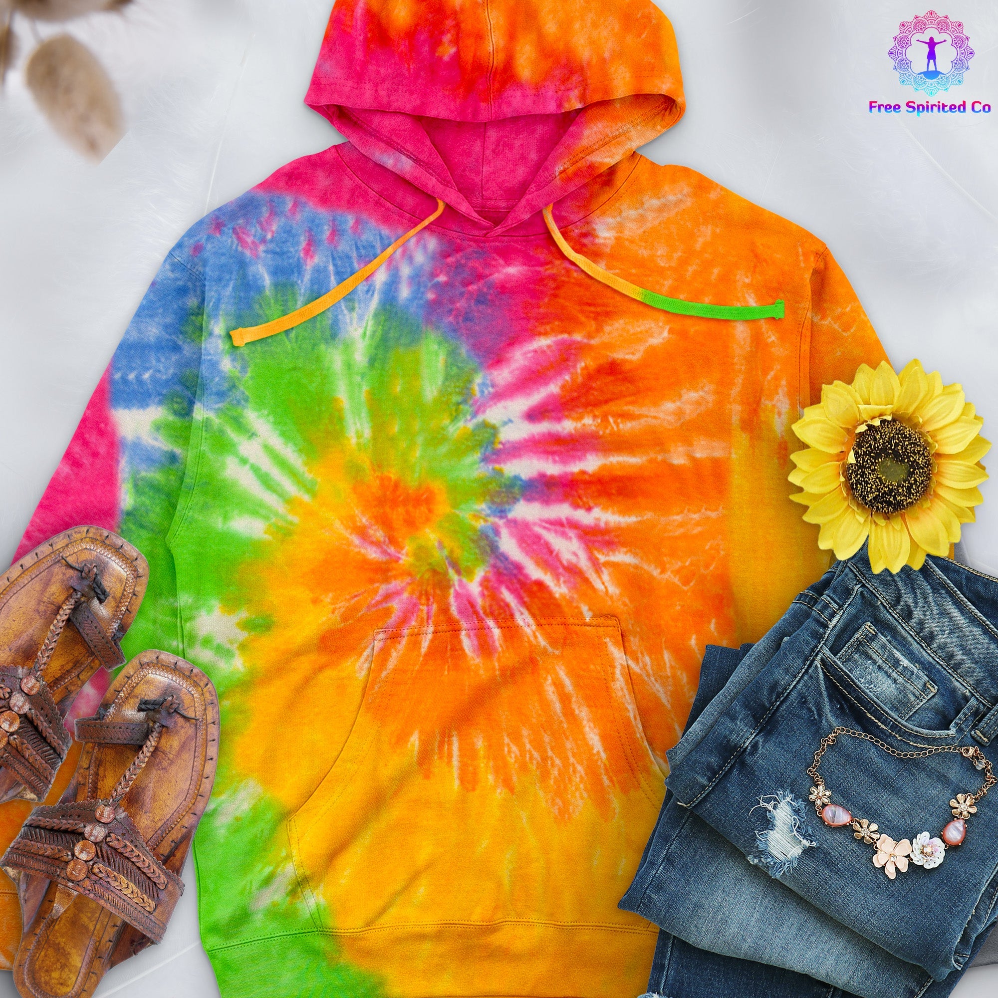 Eternity Hand - Dyed Pullover Hoodie - Free Spirited