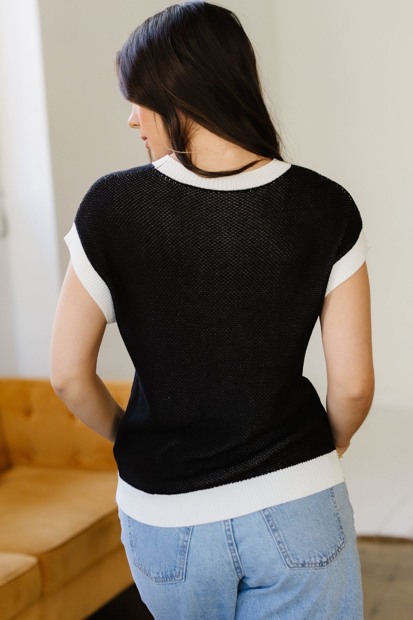 Evelynn Trim Short Sleeve Sweater by Threaded Pear - Free Spirited