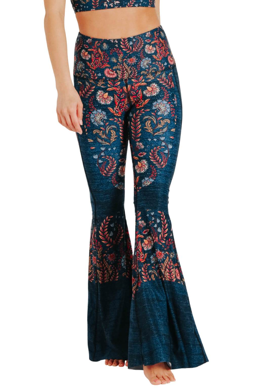 Festival Denim Printed Bell Bottoms - Free Spirited