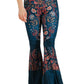 Festival Denim Printed Bell Bottoms - Free Spirited