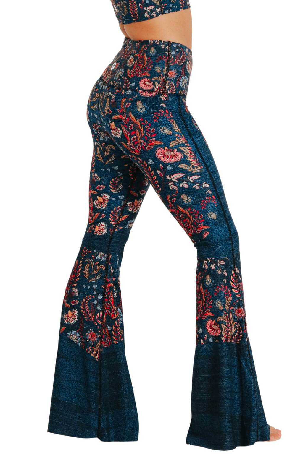 Festival Denim Printed Bell Bottoms - Free Spirited