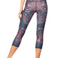 Festival Denim Printed Yoga Crops - Free Spirited