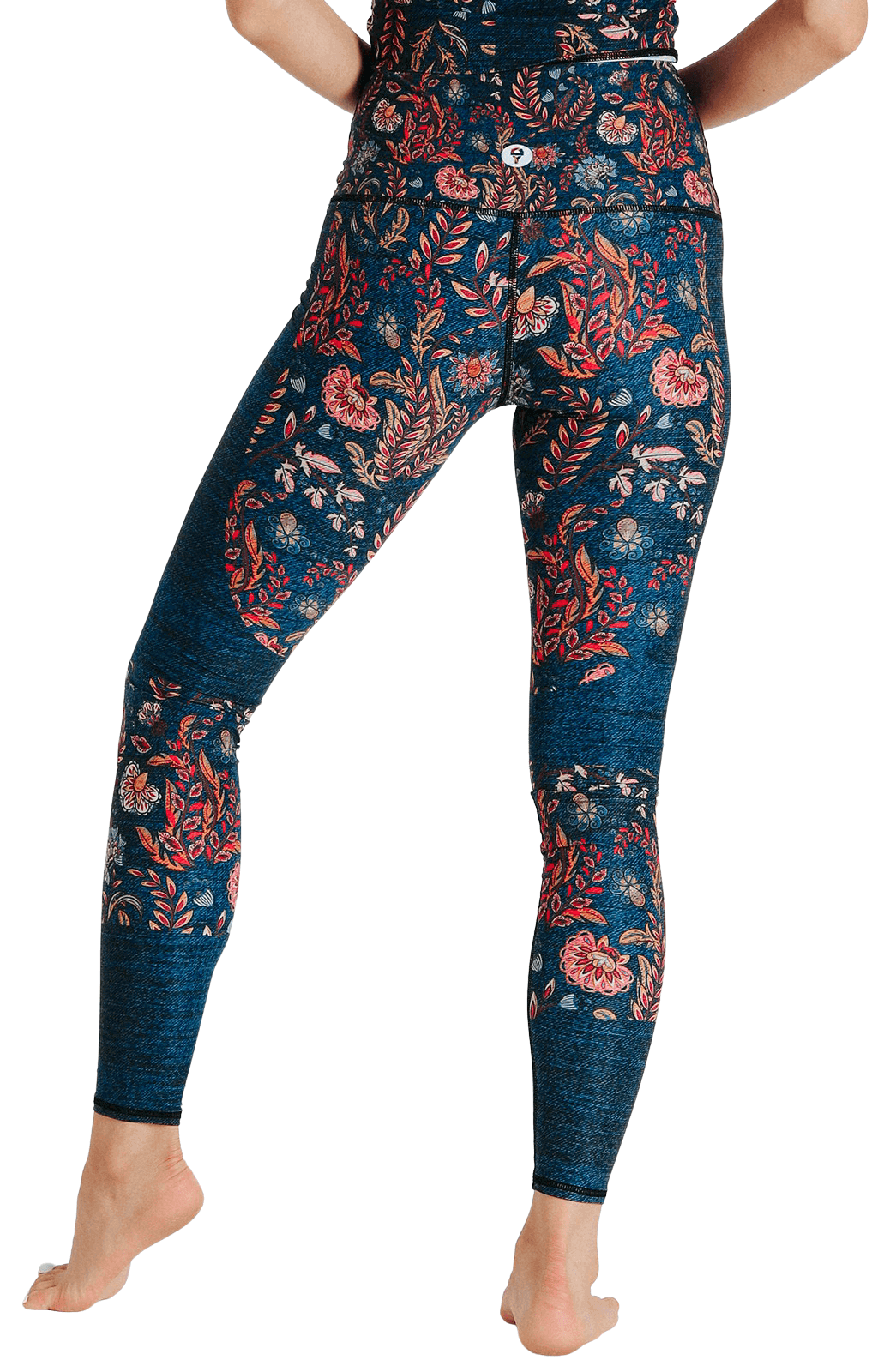 Festival Denim Printed Yoga Leggings - Free Spirited