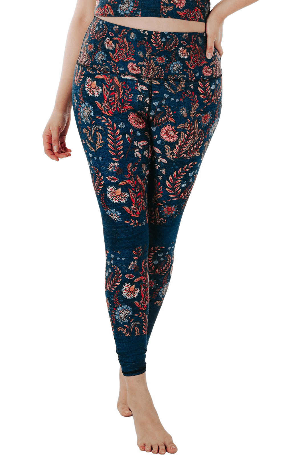 Festival Denim Printed Yoga Leggings - Free Spirited