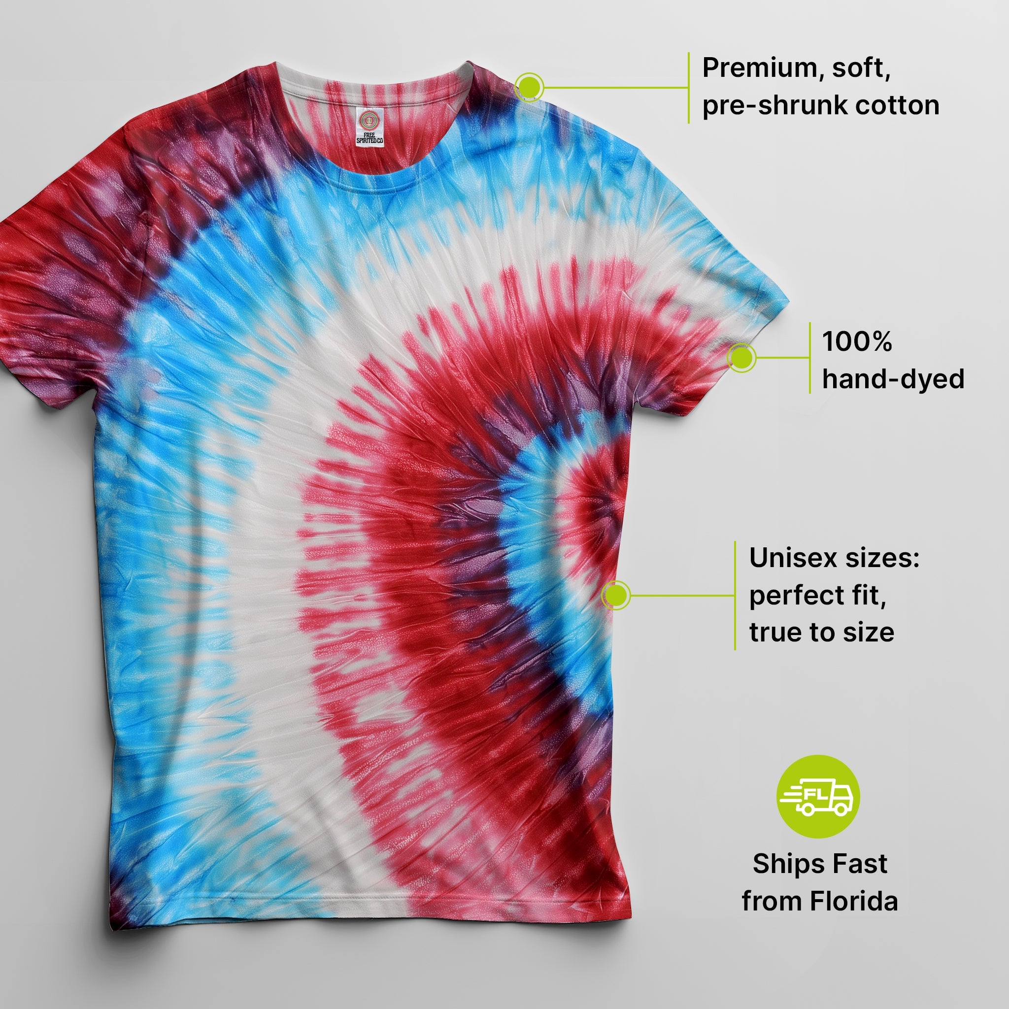 Fire Cracker Premium Hand - Dyed Comfort Shirt - Free Spirited