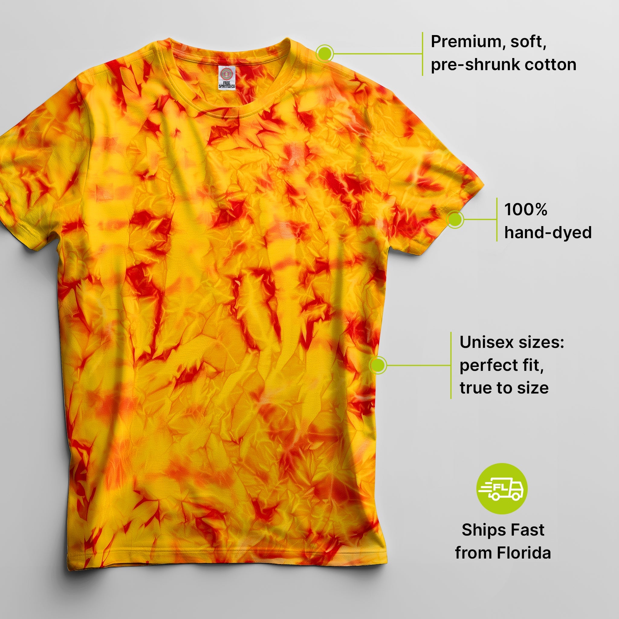 Fire Premium Hand - Dyed Comfort Shirt - Free Spirited