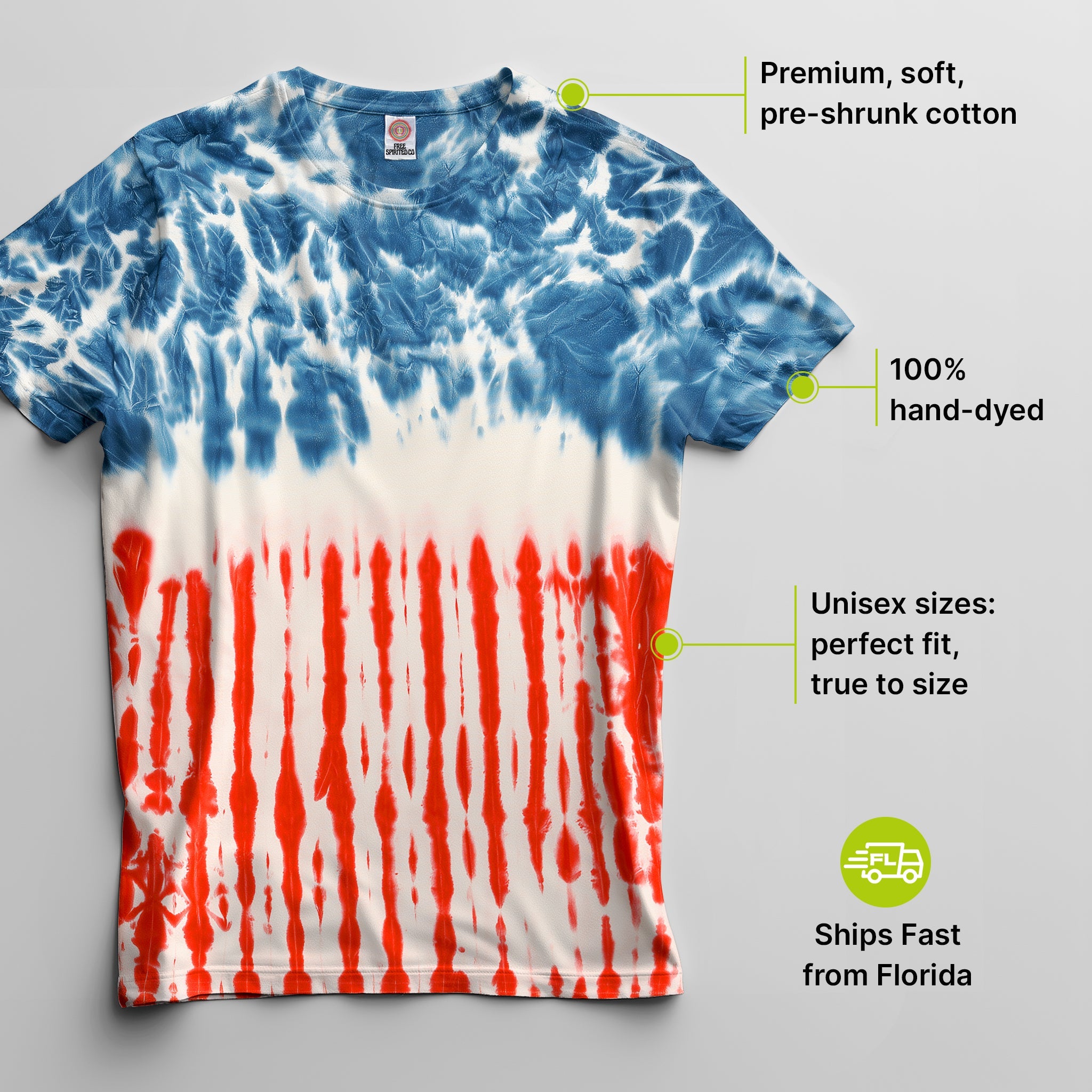 Flag Premium Hand - Dyed Comfort Shirt - Free Spirited