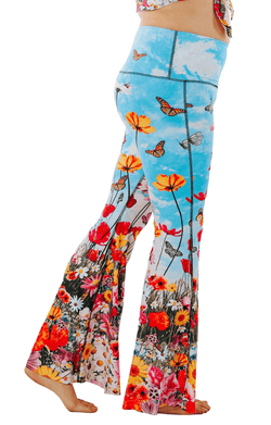 Flower Bomb Printed Bell Bottoms - Free Spirited