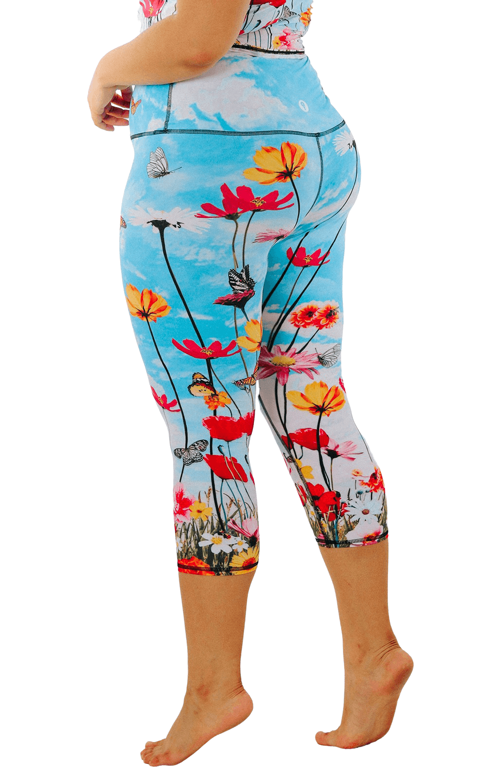 Flower Bomb Printed Yoga Crops - Free Spirited