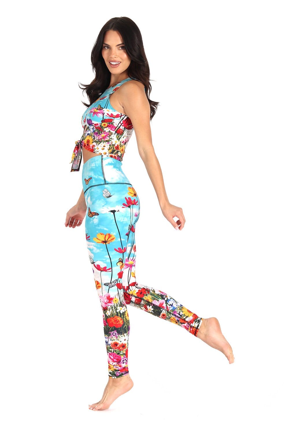 Flower Bomb Printed Yoga Leggings - Free Spirited