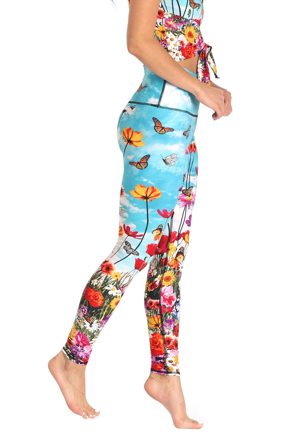 Flower Bomb Printed Yoga Leggings - Free Spirited