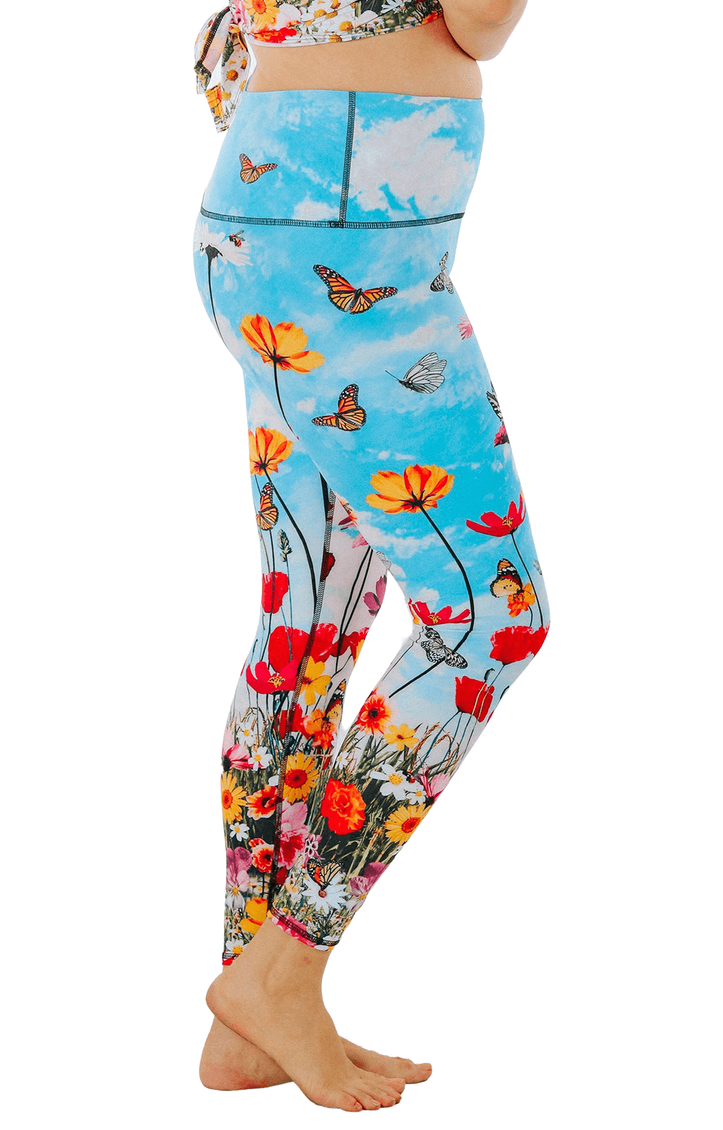 Flower Bomb Printed Yoga Leggings - Free Spirited