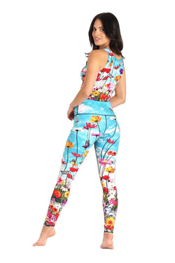 Flower Bomb Printed Yoga Leggings - Free Spirited