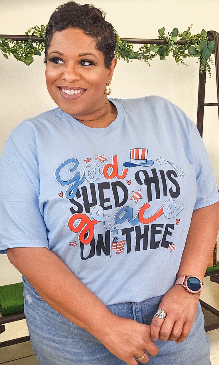 God Shed His Grace Graphic Shirt - Free Spirited