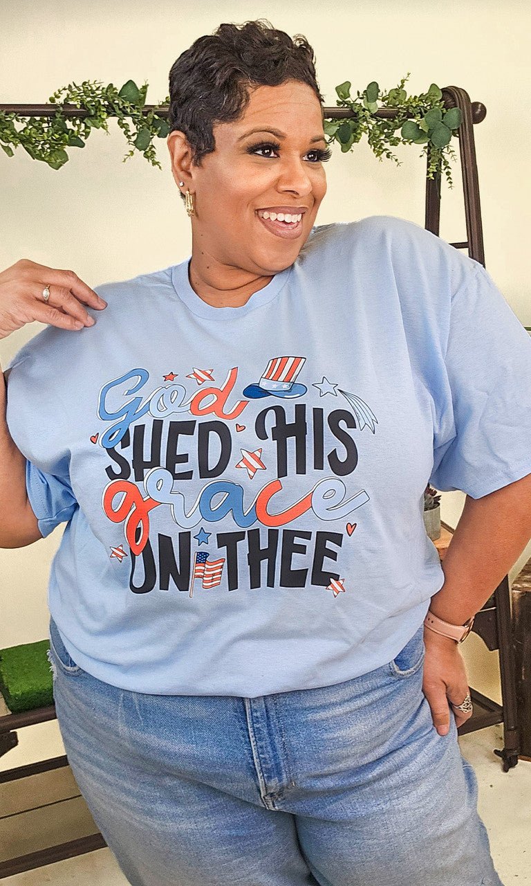 God Shed His Grace Graphic Shirt - Free Spirited