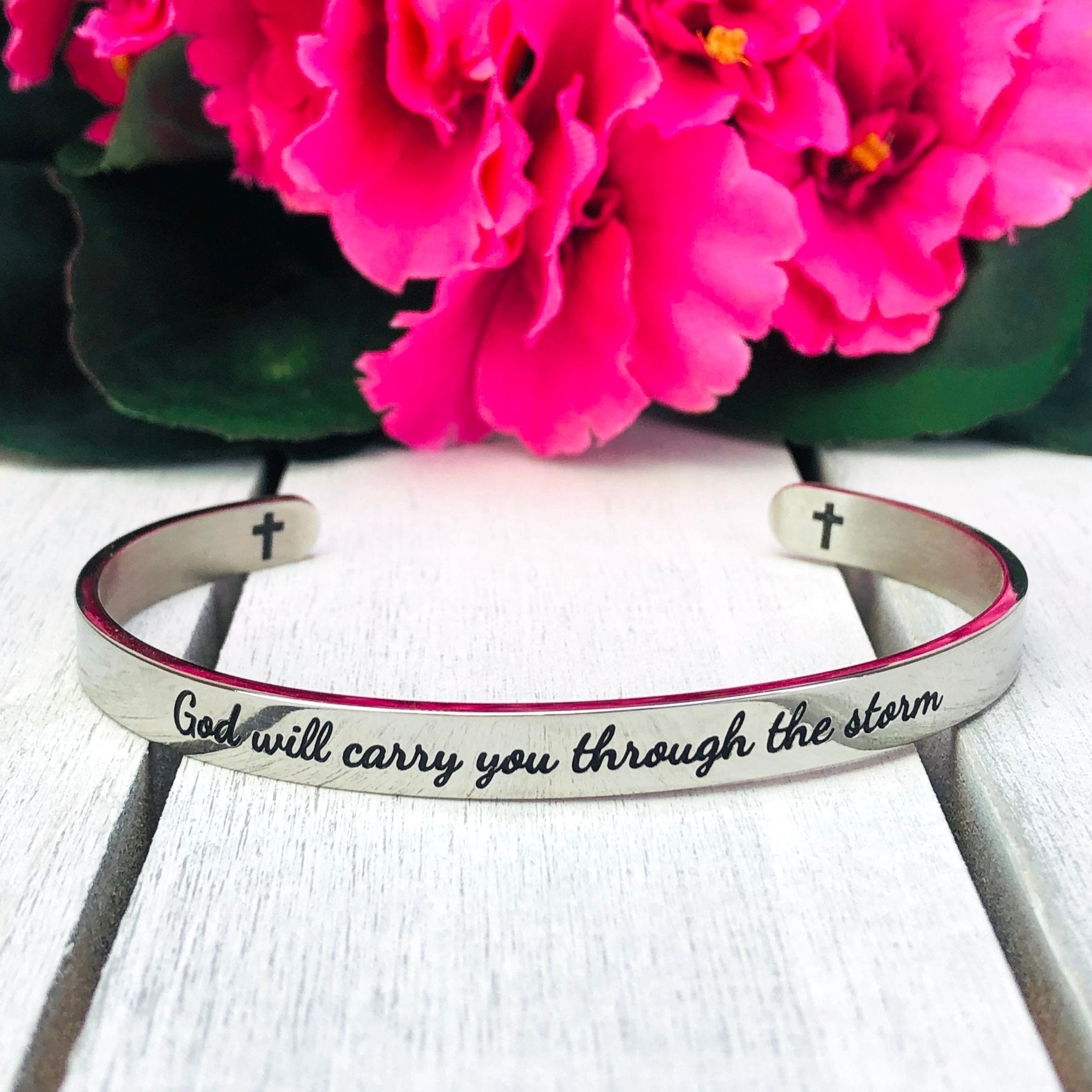 God Will Carry You Cuff Bracelet - Free Spirited