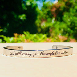 God Will Carry You Cuff Bracelet - Free Spirited