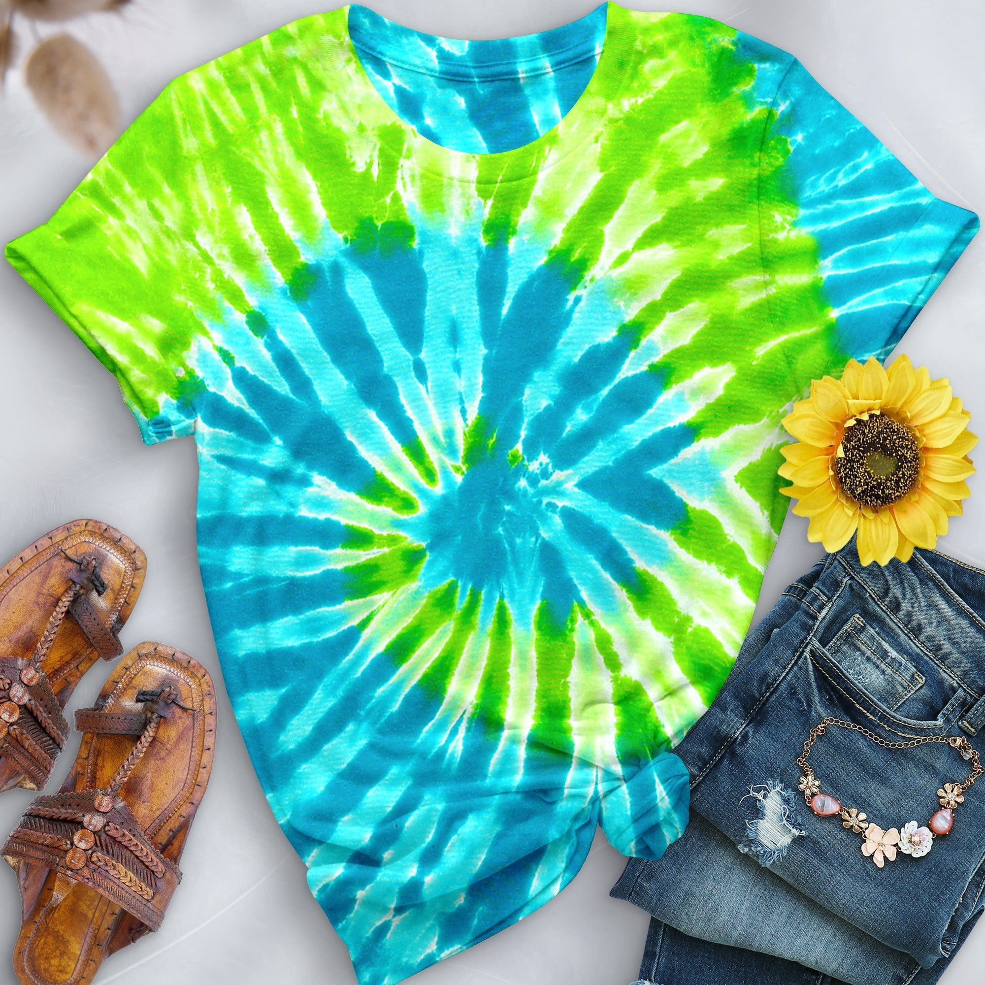 Green Spiral Premium Hand-Dyed Comfort Shirt - Free Spirited