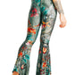 Green Thumb Printed Bell Bottoms - Free Spirited