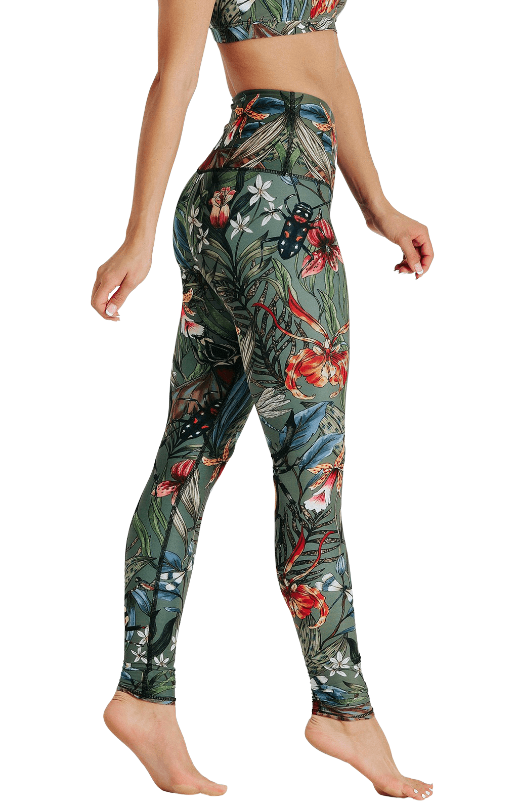 Green Thumb Printed Yoga Leggings - Free Spirited