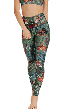 Green Thumb Printed Yoga Leggings - Free Spirited