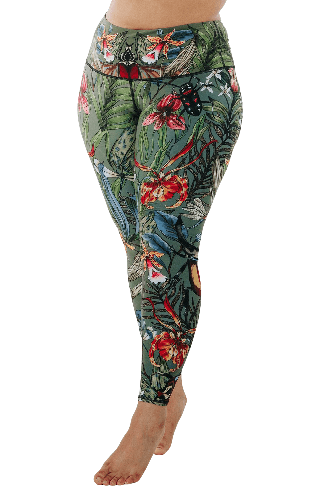 Green Thumb Printed Yoga Leggings - Free Spirited