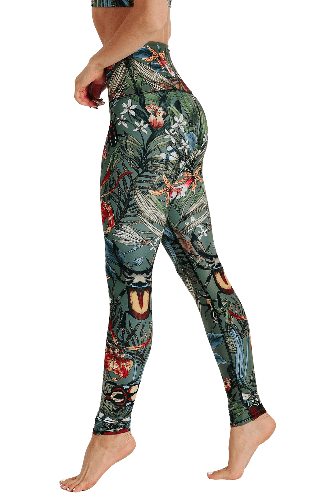 Green Thumb Printed Yoga Leggings - Free Spirited