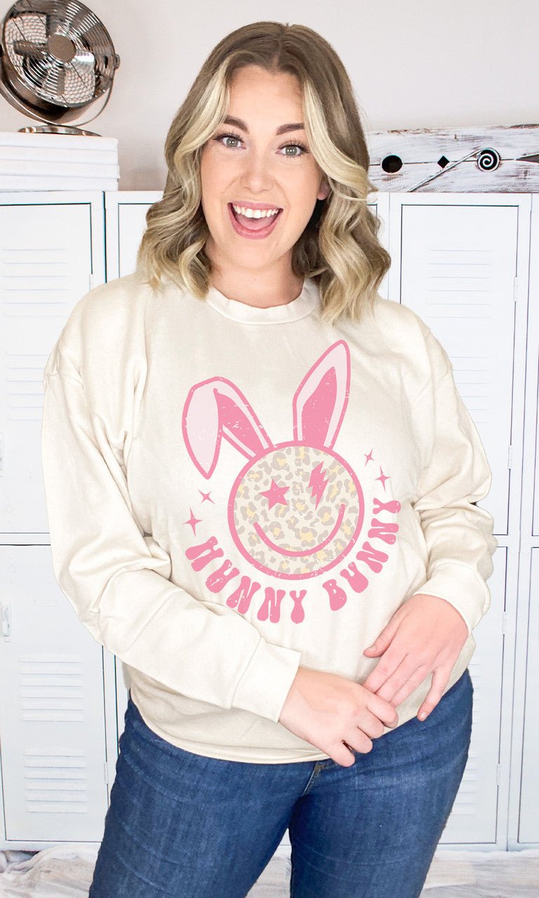 Hunny Bunny Easter Graphic Sweatshirt - Free Spirited